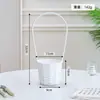 Cesta de Flores Tejida a Mano de Mimbre Sintético Blanco, Cesta para Arreglos Florales, Cesta Creativa DIY para Frutas, Cesta de Huevos de Moda, Cesta Postparto