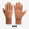 Luvas de camurça para o inverno, luvas quentes com forro de lã para dirigir e andar de bicicleta, luvas para atividades ao ar livre para mulheres, luvas resistentes ao frio com forro de lã.