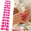 Venda Quente no Comércio Exterior Pontas de Unha Lisas Coloridas para Crianças, Presente de Feriado para Crianças, Pontas de Unha Usáveis para Nail Art, 24 Peças em Tamanhos Diferentes