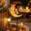 Lámpara de suelo para gato negro y luna, producto nuevo de invierno 2026, lámpara de suelo de doble campana con luz de luna navideña