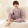 Conjunto de Ropa Interior Térmica de Algodón Grueso Clase A Otoño e Invierno para Niñas y Niños, Conjunto de Pijama para el Hogar sin Costuras