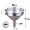 Embudo de acero inoxidable 304, engrosado, de gran calibre, grado industrial, para verter líquidos, aceites, y con malla filtrante, tamaño extragrande para uso doméstico