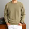 Moletom gola careca pesado transfronteiriço para homens, nova moda casual primavera e outono, cor sólida, manga longa, camada base, moletom masculino, personalizável