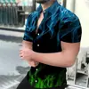 Entra en Meikeduo Shopee Venta Caliente Verano Moda Masculina Holgada Cómoda Camisa de Manga Corta con Estampado Geométrico 3D