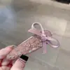 Pinza para el Cabello Dulce Estilo Coreano para Niña con Pedrería, Moño de Terciopelo, Versátil Accesorio para el Cabello Brillante con Pedrería para el Uso Diario