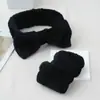 Diadema Casual Coreana de Terciopelo Coral con Lazo, Set de Tres Piezas, Apta para la Piel, Suave, Lavable, Antideslizante, Diadema de Color Puro