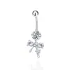E-commerce transfronteiriço nova série de zircônia piercing de umbigo cereja borboleta prego de umbigo joia para piercing de umbigo atacado