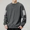 Envío RápidoSudadera Estampada de Cuello Redondo para Hombre, Nueva de Primavera/Otoño, Holgada de Manga Larga, Pulóver, Camiseta Básica Casual a la Moda, Moderna
