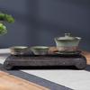Kongshan Nova Chuva Longquan Celadon Forno Ice Crack Kung Fu Tea Set Ceramic Cover Bowl Set Tea Set