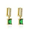 Aogu Fornecimento Transfronteiriço Cobre Banhado a Ouro Real Zircônia Geométrico Brincos Simples Nicho High-End Brincos Elegantes para Mulheres Produtos Novos