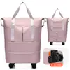 Bolsa de Viagem com Rodas Universal, Bolsa de Viagem com Rodas, Bolsa de Grande Capacidade, Bolsa de Carrinho Dobrável Feminina, Bolsa de Armazenamento para Compras