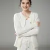 Suéter Cardigan de Punto para Mujer Otoño/Invierno 2026 Cuello Redondo Holgado Adelgazante Juvenil Versátil Cachemira