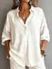 Ropa de mujer transfronteriza, la nueva colección de otoño de Amazon: camisa de cárdigan casual, holgada, a la moda, de color liso, de manga larga y con cuello