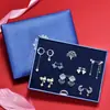 Pendientes de Plata de Ley S925, Set de Pendientes de Una Semana, Pendientes Largos Elegantes de Lazo, Regalo de Cumpleaños para Niñas