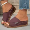 Nueva colección de verano: Sandalias de cuña estilo europeo y americano, sandalias de playa de punta abierta a la moda, ligeras y cómodas para uso en exteriores, sandalias para mujer, disponibles en stock