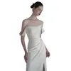 Vestido de Novia Sirena con Luz Satén 2026 Nuevo Estilo Novia Petite Corte Delgado Elegante Vestido de Recepción Vestido de Hombros Descubiertos