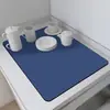 Tapete Secador de Diatomáceas Cor Sólida Simples Moderno Bancada de Cozinha Absorvente Secagem Rápida Resistente ao Desgaste Tapete de Café Antiderrapante