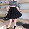 Saia Doce Branca Plissada Plus Size A-Line Justa ao Quadril para Mulheres Verão Gordinha mm Cintura Alta Modeladora Look Saia Botão Fofa