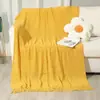 Manta de sofá de color liso, manta de punto lujosa, chal, manta pequeña con flecos estilo perezoso, engrosada para otoño e invierno, manta de interior para siestas