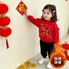 Set Zodiacal de Año Nuevo 2026 con Forro Polar para Niños, Conjunto Versátil de Dos Piezas Estilo Chino Caliente para Niñas para Celebraciones de Año Nuevo