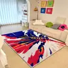 Tapete de Chão Antiderrapante para Sala de Estar, Lavável à Máquina, Fácil de Cuidar, Estilo Pop Geométrico, Cor Dopamina, Lã Imitação Transfronteiriça