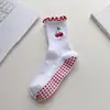Meias de Yoga com Solas de Silicone Antiderrapantes para Mulheres, Meias de Cano Médio para Fitness Indoor, Dança, Pilates, Meias Esportivas Antiderrapantes Profissionais para Mulheres