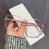 Armação de Óculos Feminina Novo Estilo Fotosensível para Rosto Liso Anti-Luz Azul Descoloração Celebridade da Internet Ultraleve à Prova de Radiação Óculos Chá Frio Armação Quadrada Versátil