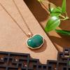 Colgante de plata s925 con palabra de la fortuna y personalidad, cadena de clavícula con excedente año tras año, jade hetiano natural, cerradura Ruyi auspiciosa