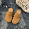 Pantuflas Boken de punta cerrada modelo nuevo otoño 2025 Zapatos Birkenstock medias pantuflas de suela gruesa cuero suave suela suave de caña baja pantuflas Birkenstock para mujer
