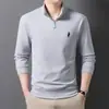 Camiseta Interior de Terciopelo con Media Cremallera para Hombre 2025 Otoño e Invierno Nueva Moda Bordado de Logo de Pony Sudadera Cálida Cepillada para Hombre