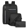 Nova Moda Mochila Multifuncional Grande Capacidade Mochila de Viagem para Computador Cor Sólida Negócios Mochila de Três Peças Venda por Atacado