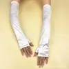 Guantes elásticos de satén para Halloween para fiesta de cosplay, guantes largos sexys de color liso para mujer