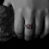 Anillo de Rosa Vintage de Moda para Hombre Diseño Único de Nicho Europeo y Americano Anillo Abierto