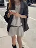 Jaqueta Casual Solta Estilo Coreano Fan Sun Xh Roupas de Trabalho Outono Novo Dongdaemun Vestido Slimming Sem Mangas