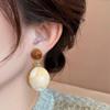 Broche de prata outono e inverno brincos Maillard alta senso retrô brincos simples mulheres estilo Hong Kong temperamento de luxo leve joia para orelha atacado