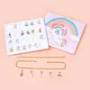 Set Creativo DIY de Pulsera y Collar de Unicornio para Niños, Combinación Versátil, Colgante de Dibujos Animados, Regalo de Cumpleaños, Set de Caja Sorpresa