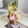 Regalo para el Día del Maestro, Adornos para el Día de San Valentín Chino, Flores Artificiales, Margaritas Tejidas, Flores de Lana, Cestas Pequeñas de Flores, Ramos, Recuerdos