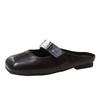 Pantuflas Baotou para Mujer para Exterior Primavera y Verano 2025 Nuevas Zapatos Muller Planos sin Cordones Elegantes Zapatos Mary Jane para Mujer