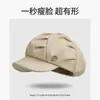 Boina Versátil Estilo Coreano para Mujer, Otoño e Invierno, Sombrero Octogonal Adelgazante, Gorra de Periodista Estilo Británico Retro Casual, Boina de Pintor