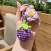 Chaveiro Pingente de Lã Morango Crochê Transfronteiriço TEMU Lindo Pingente de Bolsa de Casal Feito à Mão Tricotado para Homens e Mulheres