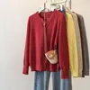Cárdigan de Punto Redondo Suave y Esponjoso Estilo Coreano Chaqueta Pequeña Ropa de Otoño/Invierno para Mujer Suéter que Reduce la Edad Capa Exterior Top Adelgazante