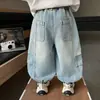 Jeans para niños, pantalones jogger infantiles elegantes y modernos, nuevos pantalones largos versátiles de estilo coreano para primavera y otoño para bebés y niños pequeños