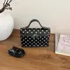 Bolso caja de lunares estilo coreano, un bolso de hombro, bandolera simple y elegante, versátil para el trabajo, y un bolso de mano cuadrado pequeño casual
