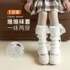 Calcetines cálidos de moda para niñas, con lazo de cinta de encaje, color liso, estilo Lolita, calcetines apilables