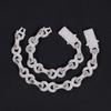 Nuevo Pulsera Hip Hop Europea y Americana de 13 mm Juego Completo de Plata S925 Moissanita Cadena de 8 caracteres Personalizada HIPHOP Europeo y Americano