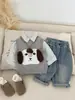 Colete de Tricô Cartoon para Bebê Menino Primavera e Outono, Colete Casual Fofo para Recém-Nascidos, Suéter Soltinho e Versátil Estilo Coreano para Meninos
