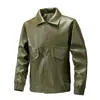 Chaqueta de Cuero para Hombre Estilo Retro Americano, Tendencia Primavera y Otoño, Holgada, Casual, Fresca, Biker, Abrigo Cortavientos