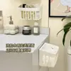 Caja de Almacenamiento para Toallas Faciales, Almacenamiento Secundario para Toallitas de Algodón Desechables, Cesta Colgante para Baño sin Taladro