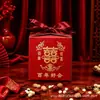 2026 Nova Nossa Família Tem Doce Caixa de Alegria Estilo Chinês Casamento Noivado Lembrança Quadrada de Alto Padrão Caixa Vazia Atacado