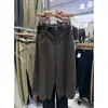 Tiro real 2026 Otoño/Invierno Nuevos Pantalones de Traje de Lana Elástica Cintura Ancha Pierna Ancha para Mujer Sueltos Casuales Pantalones Cortos 26770